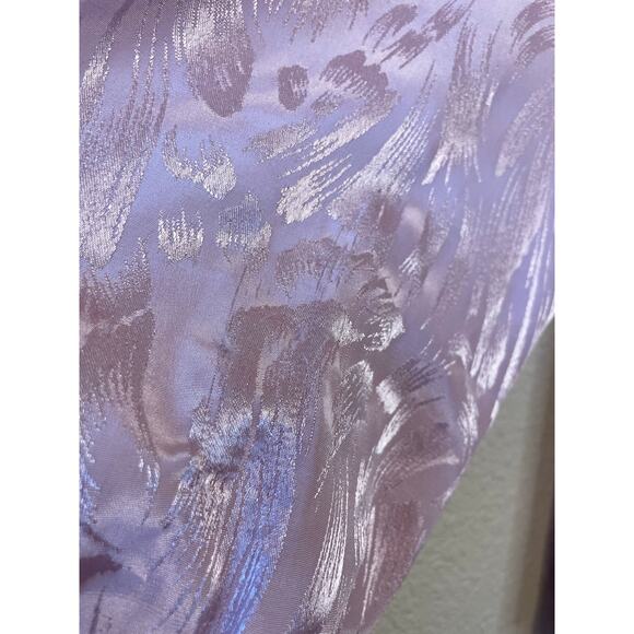 VTG In The Mood Pleated Long Sleeve Brocade Silky Pink Grandma Core Blouse 10 - Picture 3 of 12